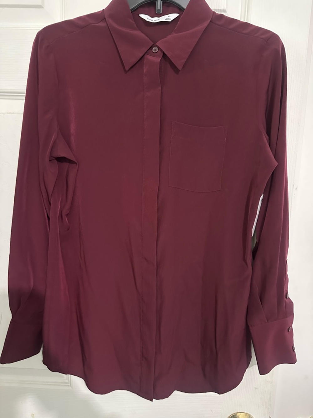 Nine West Burgundy Button-Down Shirt